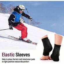 2 Pairs Padded Skate Socks Skating Socks Lace Bite Gel Pads Ankle Malleolar Sleeves Guards Front Foot Shin Achilles Tendon Heel - Black + Achilles - View 5