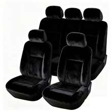 9pcs/Set 5-Seater Car Plush Seat Covers, Includes 2 Front Single Seats, Full Set Women's Pink Winter Plush Style, Universal Size, Knitted Fabric, Machine Washable, Suitable For Friends, Graduation Season, Back To School, Christmas Decor, Valentine's Day, Parents, Halloween, Thanksgiving, Birthday And New Year Personalized Gifts - Seat Covers - View 11