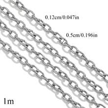 1m 304不鏽鋼嘻哈O型環鏈條項鍊與手鍊DIY珠寶手工配件 - 1鏈條 - 查看 10