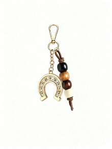 Western Cowboy Style Horseshoe Keychain, Fashionable Car Key Ring, Minimalist Lucky Charm Horseshoe Gold Keychain Creative Small Gift, Equestrian Theme Holiday Gift, Teacher's Day Gift, Y2K - Multicolor - View 12