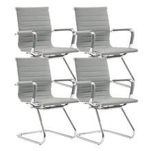 WAHSON OFFICE CHAIRS 4PCS PU Leather Office Chair Metal Frame Conference Chair For Meeting Room/Reception Area - 灰色四把 - 查看 8