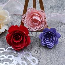 Cetakan Pemotong Logam Bentuk Bunga Kubis, Cetakan Potong Bunga DIY, Templat Baja Karbon untuk Scrapbooking, Pembuatan Kartu Bunga, Dekorasi Bingkai Album Foto & Kerajinan Bunga Kertas Buatan Tangan - C-Perak - View 4