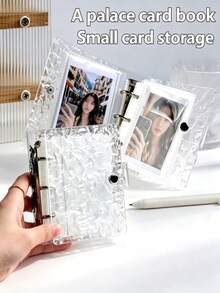 1pc Water Ripple Transparent Loose-Leaf Photo Album, Acrylic Transparent Storage Folder, Durable Material, Loose-Leaf Cover; Can Be Used As Notebook, Planner, Card Storage Album, Sticker Book, Photo Album, Stationery Gift, Suitable For Girls; Back To School, Halloween Gift Choice - Ring Binder - View 5