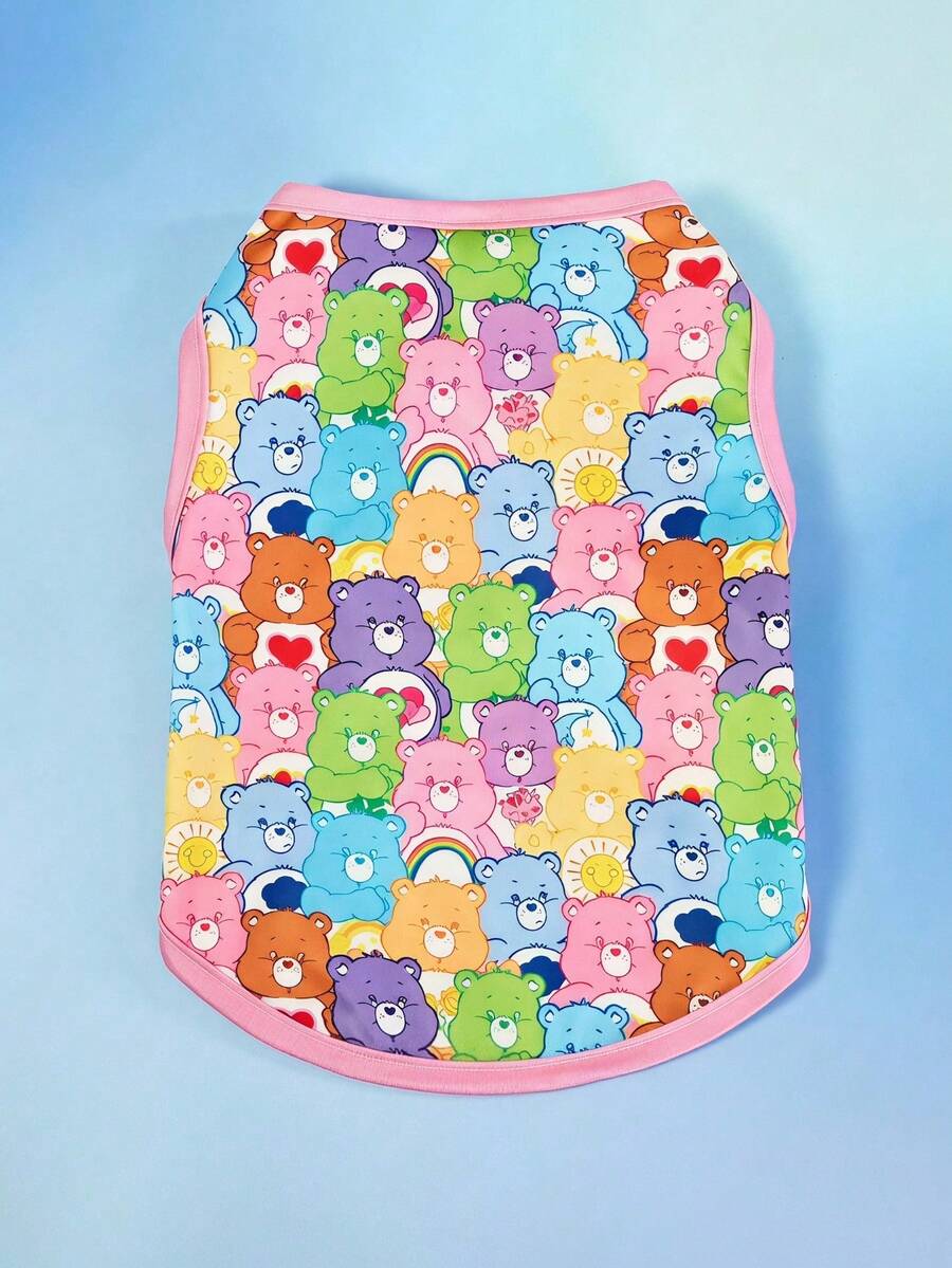 Care Bears X PETSIN 1 件泰迪熊印花甜美可爱舒适弹性宠物猫狗通用狗背心 - 彩色 - 查看 1