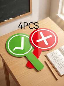 Double-Sided Handheld Response Cards "Correct" And "Wrong" Signs, Handheld Voting Paddles, Answer Boards, Suitable For Classroom Interactive Teaching Props, Family Games, Interactive Learning Activities, Team Building Voting, Back To School Season - Correct Or Incorrect - View 9