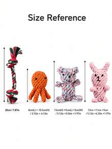 1pc Crochet Animal Dog Chew Toy Set, Handmade Soft Rope Knotted Cute Design, Suitable For Puppy Teething, For Dogs And Cats - Multicolor - View 2