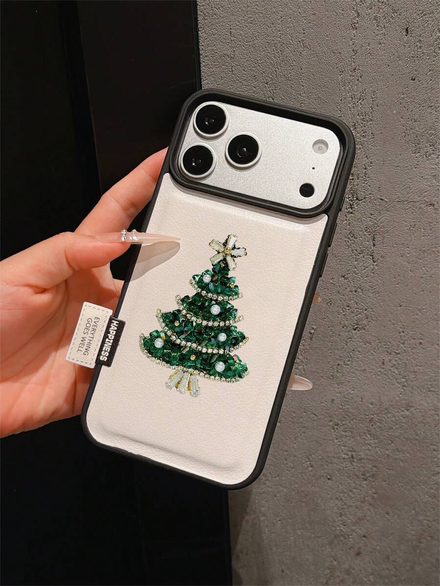 1 buah Casing Ponsel Pohon Natal Minimalis Premium, Perlindungan Penuh, Tahan Guncangan, Soft Shell, Lubang Besar, Kompatibel dengan Apple 17 Pro Max/11/12/13/14/15/16 Pro Max/17 dan Model Lainnya, Hadiah Liburan - MultiWarna - View 1