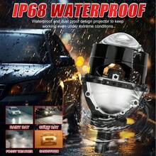 1 Buah Lensa Proyektor Bi LED 2,5 Inci dengan Lampu Halo H4 H7 9005 9006 untuk Lampu Depan Mobil Hella 3R Angel Eyes Kit Lampu Depan LED Sorot Tinggi dan Rendah - A - View 9
