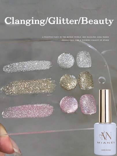 MIANEL GEL Esmalte de uñas en gel Glitter Crisis Dazzle de 12ml, nuevo lanzamiento 2026, doble brillo explosivo con escamas de purpurina y destellos de diamante triturado, ultra deslumbrante y de alto brillo, perfecto para salones de uñas y uso doméstico DIY, curado con LED
