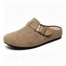 New Men's Fashion Suede Mule Slippers, Classic Non-Slip Outdoor Slippers With Arch Support - Brown - View 10