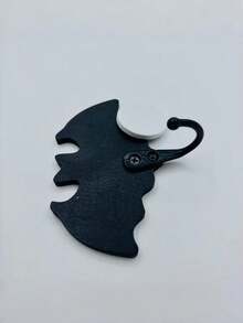 2pcs Halloween Black Bat Key Hooks, Wooden Creative Decorative Crafts - Multicolor - View 2