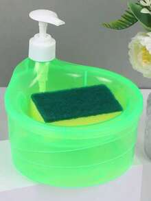1 Set Dish Soap Dispenser With Sponge, Automatic Liquid Dispenser, Christmas Decor - Multicolor - View 8