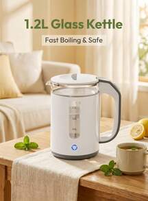 Hervidor Eléctrico OCTAVO 1.2L Acero Inoxidable 304 1000W Hervido Rápido Calentador de Agua Base Inalámbrica Apagado Automático Protección Contra Hervido en Seco Indicador LED Para Té y Café en el Hogar - Tipo de Enchufe B USA (110-127V) - Ver 5