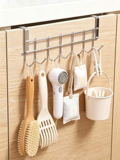 1pc/10pcs Over-The-Door Storage Rack Non-Marking Hooks Clothes Hanger Hat Rack Bedroom Organizer Hanging Shelf Closet Door Hooks Space Saving Storage Solution