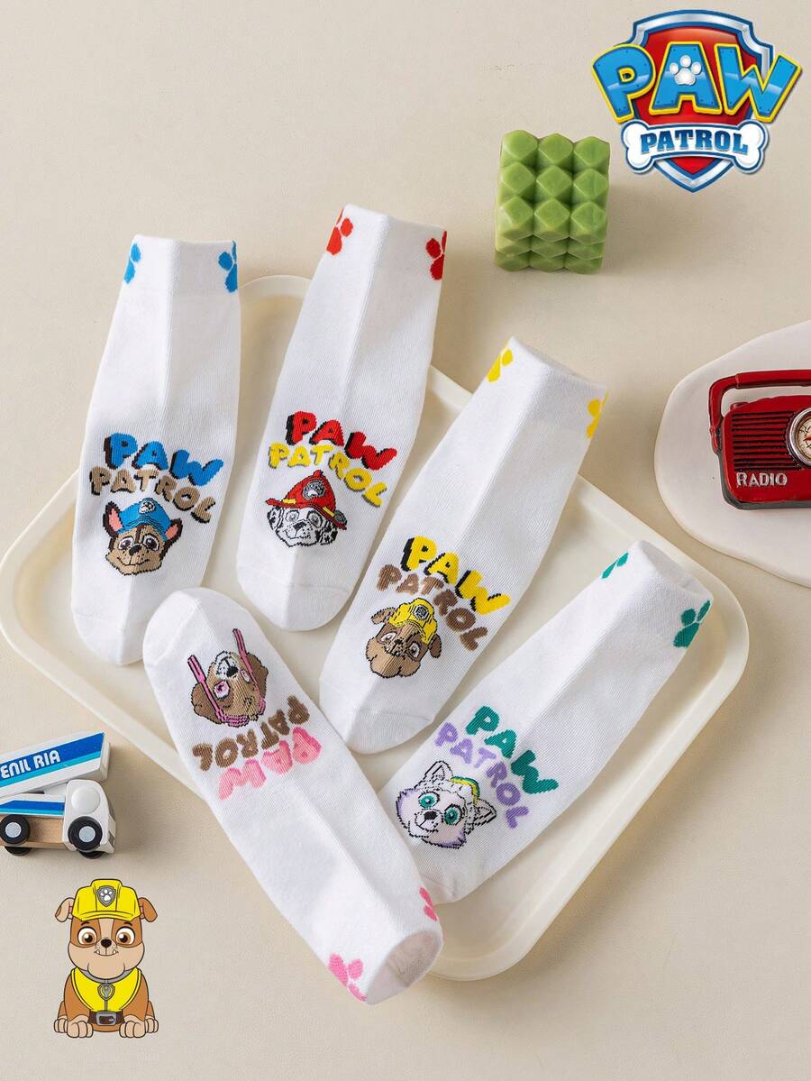 1/5/10 Pairs Paw Patrol Kids Socks Cute Puppy Paw Print Winter Mid-Calf Socks Fun Christmas Gift Children Socks - Multicolor - View 1
