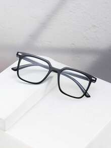 1 PC Men's Classic Square Glasses Frame Clear Lens Lightweight PC Frame Casual Versatile Perfect For Daily Commuting Ofice Outfits With Glasses Box - Multicolor - View 2