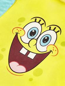 SpongeBob SquarePants | PETSIN 1件可爱浓眉、大白眼、印花牙齿宠物背心，柔软透气，亲肤，黄色猫狗宠物服装 - 黃色 - 查看 6