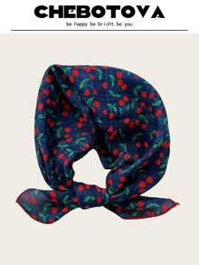 1pc 55X55CM Multicolor Polka Dot & Floral Print Square Scarf Headwrap Hairband Versatile Scarf Suitable For Daily Use - Multicolor - View 21