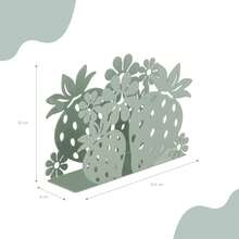 Baroni Home Portatovaglioli in Metallo Decorato, Design Moderno per Tavola e Cucina, Linea Fragola, 4x14,5x10 cm - Portavaglioli - Visualizzare 2