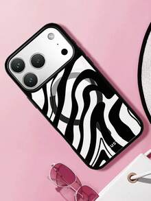 1pc Zebra Stripe Pattern, Couple/Best Friend Style Magnetic Large Hole Phone Case, Anti-Drop TPU Material, Compatible With Apple 11 12 13 14 15 16 17 Pro/Pro Max/14 15 16 17 Plus Phone Protective Cover, Holiday Gift, Daily Commute, Daily Anti-Drop Highly Attractive Style - Multicolor - View 6
