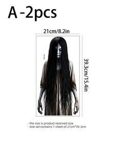 2/1set Halloween Ghost Decoration Stickers, Self-Adhesive Removable, Suitable For Room Decor, Wall, Bathroom, Window, 3D Stereoscopic Effect Decoration Atmosphere Arrangement, Halloween Party Decoration, Indoor Haunted House Horror Home Decor - Multicolor - View 10