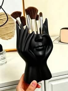 1pc Creative Human Body Art Makeup Brush Holder,Makeup Oraganiser,Desktop Storage Organizer,Back To School Pen Holder,Perfume/Make Up Storage Organiser,Bathroom Accessories,Vanity Stuff,Room Decor,Bedroom Decor,Pen Pot,Gifts For Women,Halloween Decor - A - View 9
