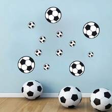 2pcs/Set Soccer Pattern Wall Stickers Children's Room Decoration Football Theme Decals - D - View 1