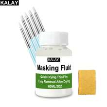 KALAY 60ml Blue/White Watercolor Masking Fluid, Liquid Masking For Watercolor Painting With Silicone Pen And Brush, Quick Dry Peelable Art Tool For Painting, Modeling, - Concealer - View 11