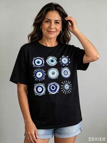 Women Senior T-Shirts & Tops - Black - View 2