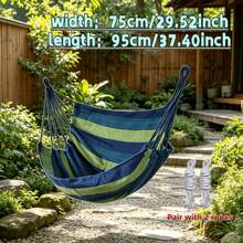 1PC Hanging Chair, Striped Design, Novel And Eye-Catching Color, Patio Hanging Chair, White Hanging Chair, Park Hanging Swing Chair, Balcony Garden Relaxation Hanging Chair - Multicolor - View 5