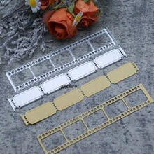 Vintage Film Strip Metal Cutting Dies New Arrivals Today, Frame Movie Reel Ticket Border Die Cuts For Most Die-Cutting Machines, Retro Junk Journal Scrapbooking Photo Frame Card Making Embossing Template For Travel Memory Handmade Crafts - C-Silver - View 6