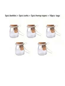 25pcs/5sets Clear Glass Bottles With Cork Stopper Design, Suitable For Weddings, Holiday Celebrations, Party Favors, Indoor/Outdoor Home Decor, DIY Candles, Candle Holders, Gift Boxes, Themed Parties - Multicolor - View 11