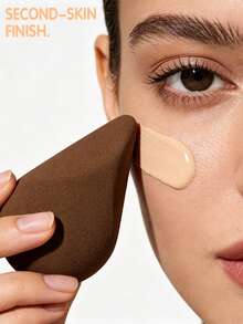 5/6/8PCS Large Brown Makeup Sponge & 4-In-1 Makeup Brush Set, Latex-Free, Wet & Dry Use, Flawless Foundation Application - Multicolor - View 3