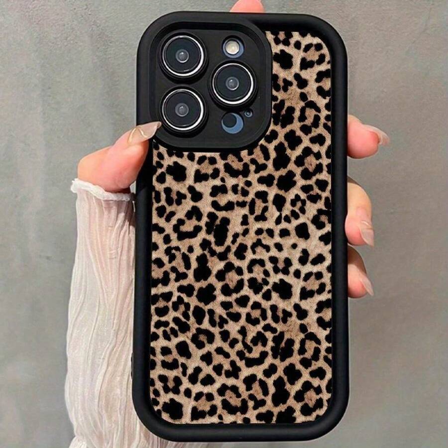 A Phone Case With A Leopard Pattern, Designed For Iphone 16/15/14, Featuring A Stylish Print. - 黑色 - 查看 1