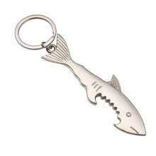 1pc Personalized Design Metal Shark Bottle Opener Keychain, Creative Beer Bottle Opener Small Gift - Multicolor - View 4