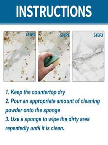 Kitchen Stone Cleaning Powder, Kitchen Countertop Marble Tile Cleaning Oil Stain Removal Polishing Powder - Powdery - View 7