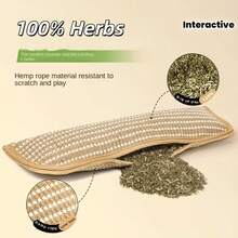 1pc Sisal Cat Scratching Pad - Built-In, Durable, Bite-Resistant, Non-Shedding, Infused With Natural Herbal Essence, All-Season Use, Cat Toy Claw Sharpener, Self-Entertainment Cat Bed Mat, Furniture Protector, Suitable For Kittens And Adult Cats - Multicolor - View 7