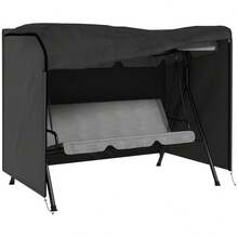 Funda protectora para columpio de jardín  Swing de 3 plazas, resistente al agua y al frío, lona resistente a los rayos UV, cubierta protectora, tela Oxford 600D resistente a desgarros, 205x124x164cm, color negro. - Gris oscuro + poliéster - Ver 1