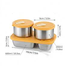 Portable 304 Stainless Steel Lunch Box With Lid, Divided Fruit Salad Food Storage Container, Leak Proof Bento Box, Dishwasher & Microwave Allowable, Suitable For Student Adult Use In School, Office, Outdoor Camping, Picnic,Travel, Back To School - Multicolor - View 24