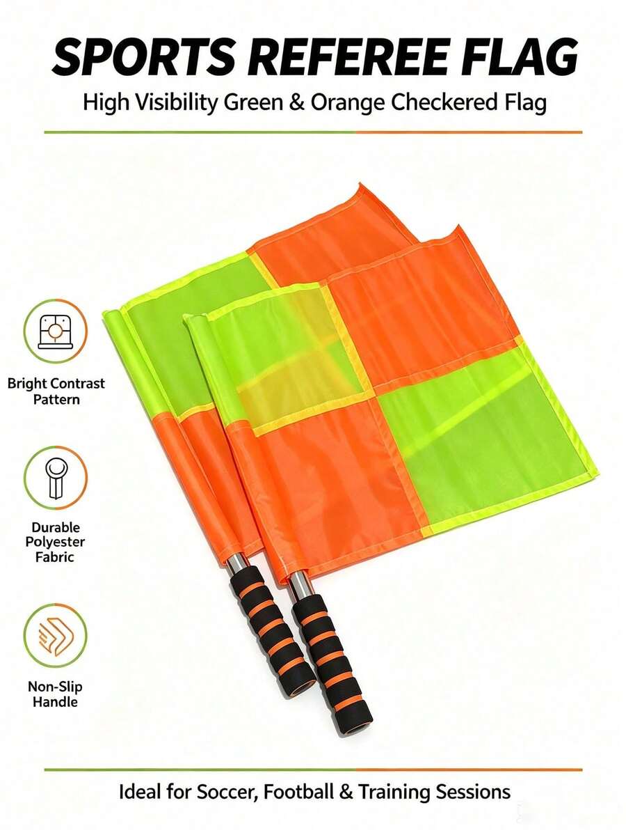 2pcs Outdoor Sports Event Referee Flags/Football Referee Sideline Flags/Football Referee Hand Flags/Football Referee Signal Flags