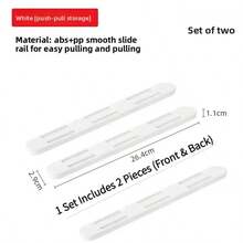 2 Sets Self-Adhesive Drawer Slides, Easy Installation, Multi-Purpose Storage Guide Rails, DIY Organizer Parts, Suitable For Kitchen, Bathroom, Wardrobe, Dorm Cabinet - A - View 14