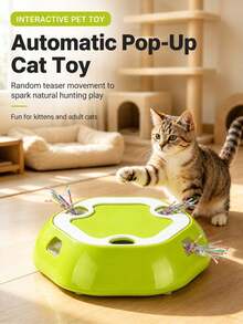 Automatic Cat Toy, Interactive Cat Toy For Indoor Cats And Kittens, Multi-Hole Random Pop-Up Teaser Toy, Electric Cat Activity Toy, Suitable For Solo Play, Stimulates Hunting Instinct, Daily Entertainment - Multicolor - View 3