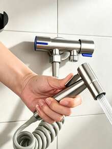 304 Stainless Steel 1-Inlet 2-Outlet Multi-Function Dual-Control Angle Valve, Dual-Outlet Control Three-Way Diverter Valve With Dual-Outlet And Dual-Control Switch, G1/2 Inch Universal Connection, 1-To-2 Design, Brushed Surface Finish, Modern Bohemian Style, Perfect For Kitchen, Bathroom, Laundry Room And Home Toilet, Essential Modern Home Accessory, Ideal Holiday Gift And Home Renovation Choice - Multicolor - View 6