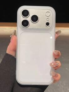 1 Buah Casing Ponsel Anti Jatuh Empat Sudut Matte Transparan Lucu Kompatibel dengan iPhone 17 AIR 16 15 14 13 12 Pro Max Plus Penutup Belakang Lembut Warna Permen - Putih - View 2