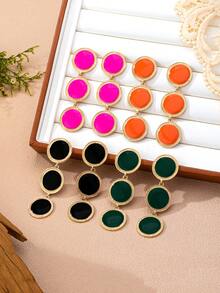 1 Pair Fashionable Oversized Oil Drop Earrings For Women - Geometric Teardrop Earrings - View 1