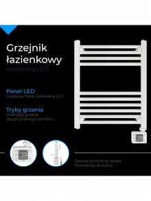 Adler Bathroom Heater, Towel Warmer, Heated Towel Rail, Ladder Radiator - 400W, 10 Heating Bars, 2 Heat Modes, LED Touch Panel, 24H Timer, IP24, Glycol-Filled, White - EU E Type Plug(220-240V) - View 9