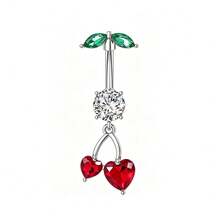 Cute Cherry Belly Button Rings For Women Dangly Belly Piercing Jewelry Navel Ring Pearl Heart Dangle Belly Button Piercings Daily Gift Party - Belly Button Ring - View 15