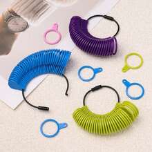 Herramienta de Medición de Anillos de Plástico, Regla para Medir la Circunferencia del Dedo, Tallas US 0-13 UK A-Z, Herramienta de Medición de Tallas para Joyería, 1 Pieza - Azul - Ver 4