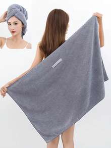 1pc Quick-Dry Absorbent Microfiber Hair Towel Headband For Women, Suitable For Long, Curly, Wet Hair, Fast Drying And Anti-Frizz, With Elastic Band, Foldable Into Bath Towel, Great Mother's Day Gift For Mom - Multicolor - View 15