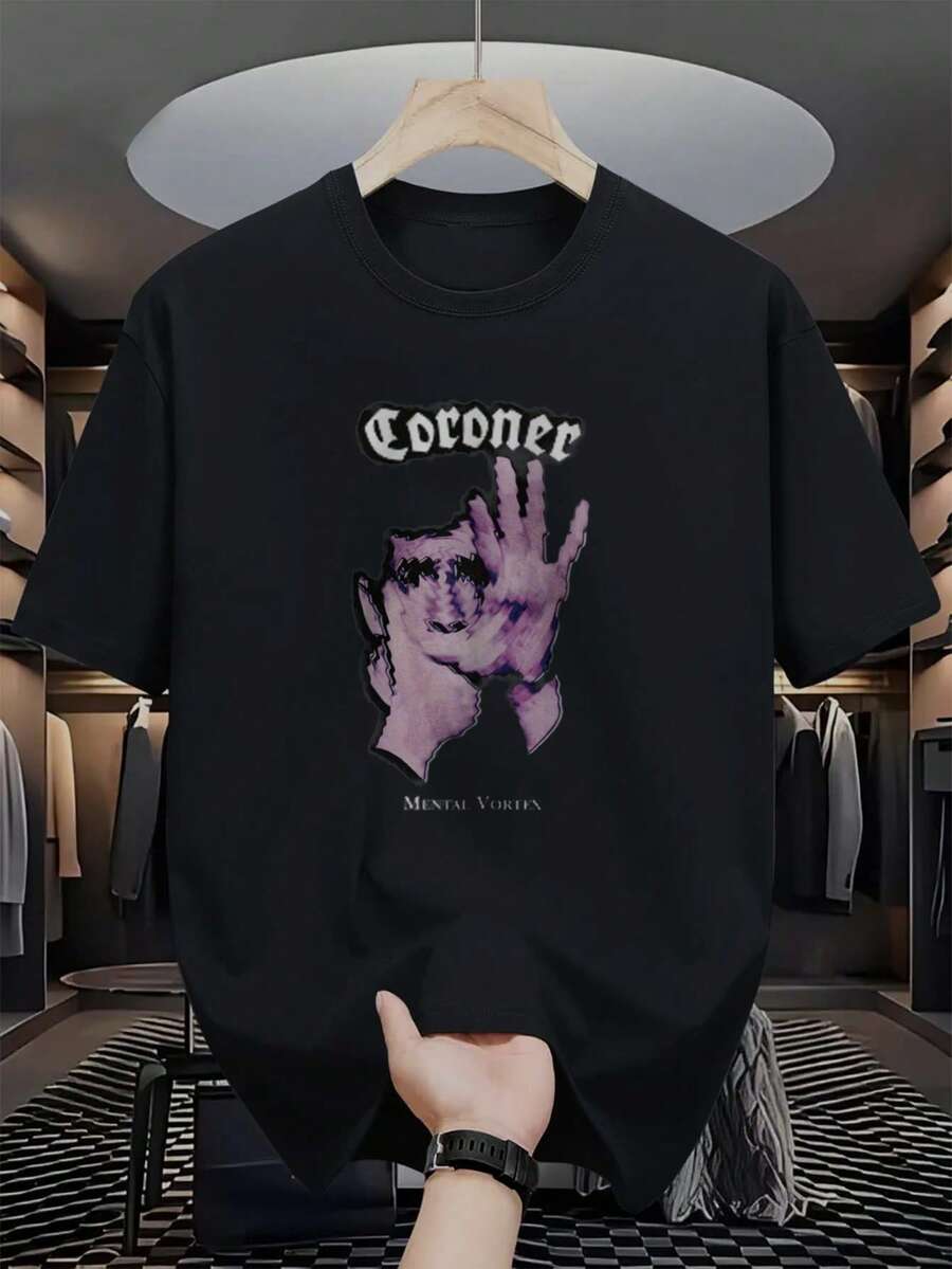 Coroner Swiss Metal Band Cotton Black S-5XL Shirt NQBH - 黑色 - 查看 1